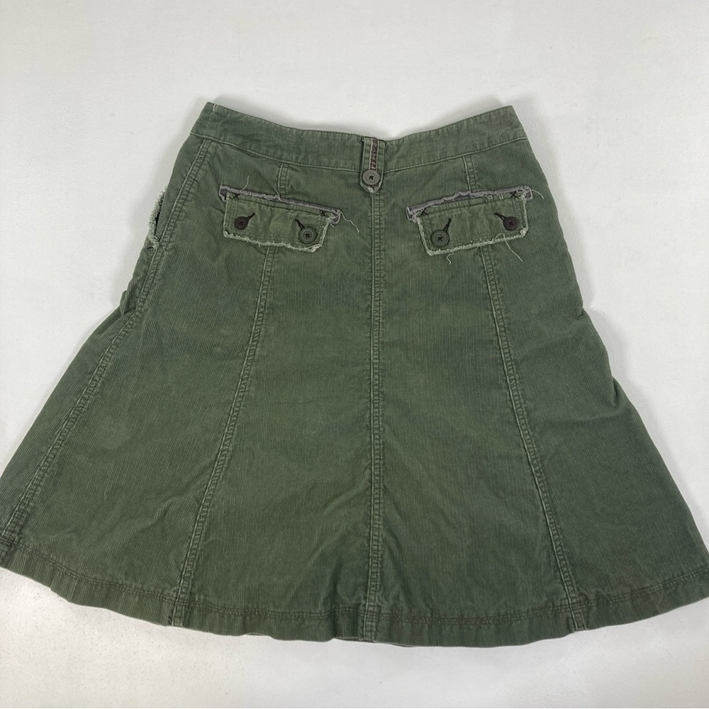 Boden 10R Skirt Corduroy Green Knee Length Paneled Circle A-Line Pockets Casual - Picture 10 of 16